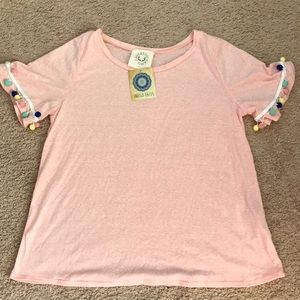 NWT Fantastic Fawn shirt with pom poms